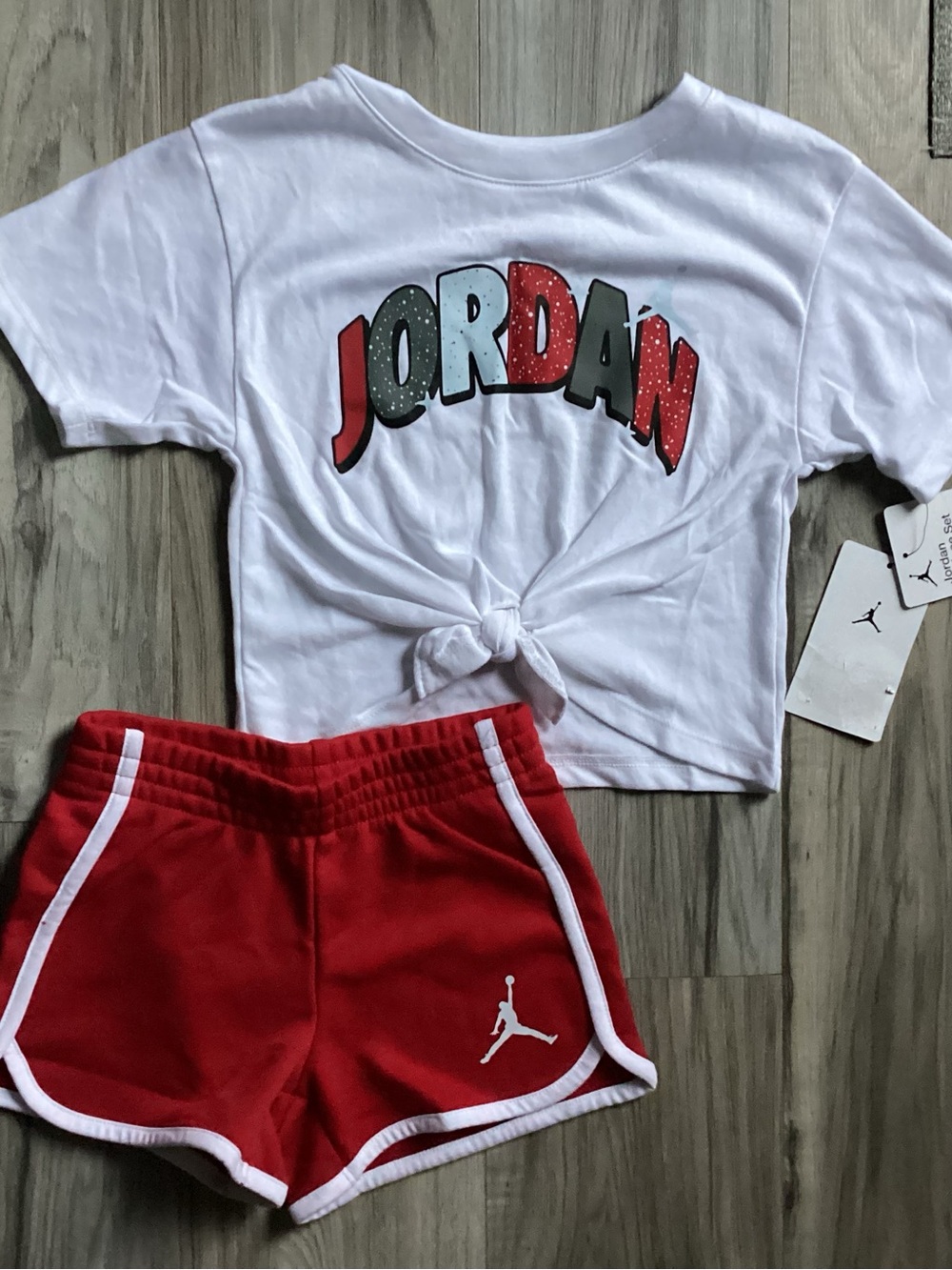 Jordan girls Tee & Shorts set girls size 4(NWT) ~PRICE IS FIRM, NO OFFERS~